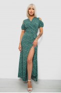 Сукня жіноча на запах з принтом софт, колір зелений, 257R358-2 оптом - фото № 0