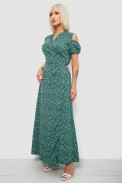 Сукня жіноча на запах з принтом софт, колір зелений, 257R358-2 оптом - фото № 2