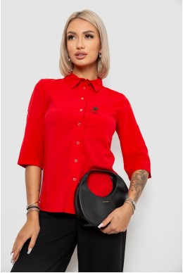 Блуза класична з принтом  уцінка, колір червоний, 230R191-U