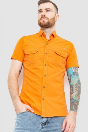 Рубашка мужская классическая   -уценка, цвет оранжевый, 186R1451-U-5