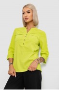 Блуза однотонна  уцінка, колір салатовий, 230R97-2-U - фото № 2
