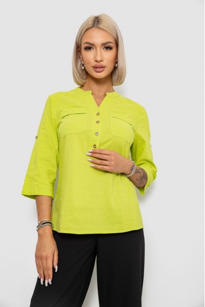 Блуза однотонна  уцінка, колір салатовий, 230R97-2-U