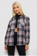 Рубашка женская в клетку  -уценка, цвет серый, 244R1070-2-U - фото № 1