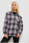 Рубашка женская в клетку  -уценка, цвет серый, 244R1070-2-U - фото № 0