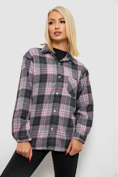 Сорочка жіноча в клітинку  уцінка, колір сірий, 244R1070-2-U