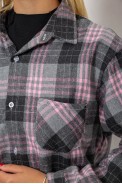 Рубашка женская в клетку  -уценка, цвет серый, 244R1070-2-U - фото № 5