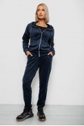 Спортивный костюм женский велюровый  -уценка, цвет синий, 257R4122-U - фото № 3