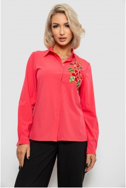 Рубашка женская классическая с аппликацией, цвет коралловый, 230R014