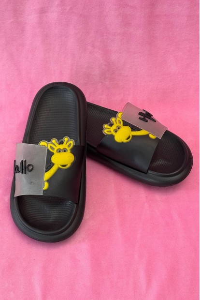 Шльопанці жіночі з аплікацією, колір чорний, 243R5028-4