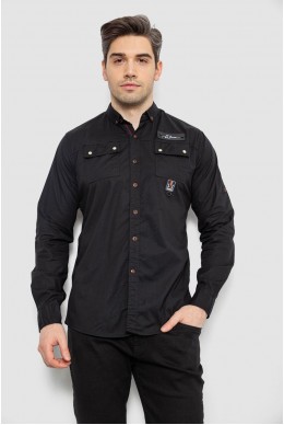 Рубашка мужская, цвет черный, 186R01-2