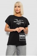 Футболка женская с принтом, цвет черный, 244R2004 - фото № 0