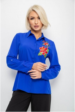 Сорочка жіноча класична з аплікацією, колір електрик, 230R014