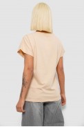 Футболка женская с принтом, цвет бежевый, 244R2004 - фото № 3