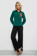 Сорочка жіноча класична з аплікацією, колір зелений, 230R014 - фото № 1
