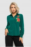Сорочка жіноча класична з аплікацією, колір зелений, 230R014 - фото № 0
