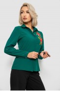 Сорочка жіноча класична з аплікацією, колір зелений, 230R014 - фото № 2