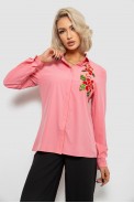 Рубашка женская классическая с аппликацией, цвет розовый, 230R014 - фото № 0