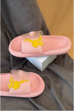 Шльопанці жіночі з аплікацією, колір світло-рожевий, 243R5028-4