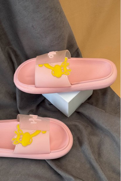 Шльопанці жіночі з аплікацією, колір світло-рожевий, 243R5028-4