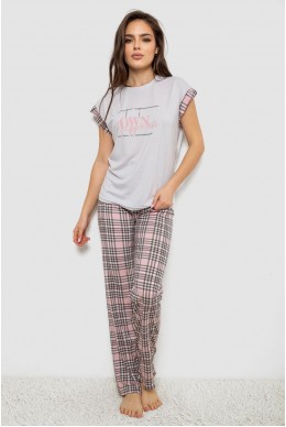 Піжама жіноча з принтом  -уцінка, колір сірий, 243R2118-U-2