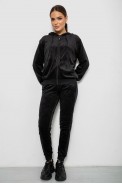 Спортивный костюм женский велюровый, цвет черный, 244R9135 - фото № 0