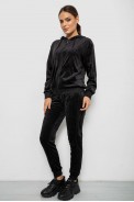 Спортивный костюм женский велюровый, цвет черный, 244R9135 - фото № 2