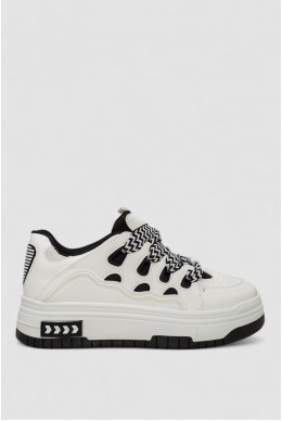 Кроссовки женские демисезонные, цвет бело-черный, 243R2024-14