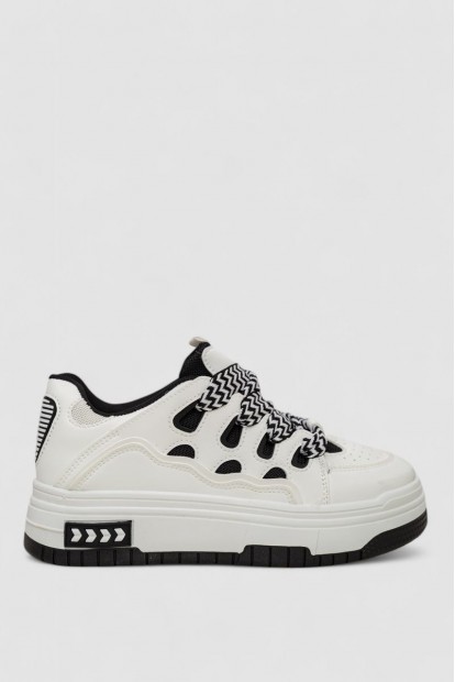 Кроссовки женские демисезонные, цвет бело-черный, 243R2024-14