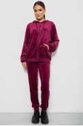 Спортивный костюм женский велюровый, цвет бордовый, 244R9135 - фото № 0