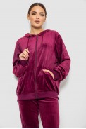 Спортивный костюм женский велюровый, цвет бордовый, 244R9135 - фото № 1