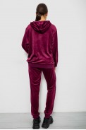 Спортивный костюм женский велюровый, цвет бордовый, 244R9135 - фото № 3