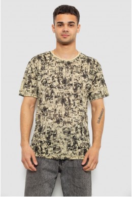 Футболка чоловіча з принтом, колір гірчичний, 244R7036-2