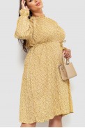 Платье шифоновое  свободного кроя, цвет горчичный, 204R701-1 - фото № 2