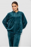 Спортивный костюм женский велюровый, цвет зеленый, 244R9135 - фото № 1