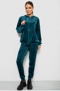 Спортивный костюм женский велюровый, цвет зеленый, 244R9135 - фото № 0
