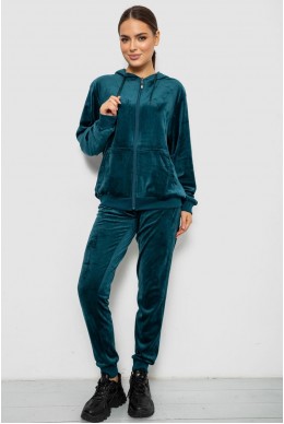 Спортивный костюм женский велюровый, цвет зеленый, 244R9135