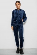 Спортивный костюм женский велюровый, цвет синий, 244R9135 - фото № 0