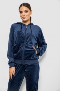 Спортивный костюм женский велюровый, цвет синий, 244R9135 - фото № 1
