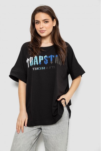 Футболка женская с принтом, цвет черный, 244R4012