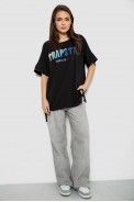 Футболка женская с принтом, цвет черный, 244R4012 - фото № 1