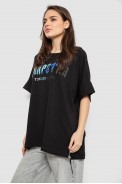 Футболка женская с принтом, цвет черный, 244R4012 - фото № 2