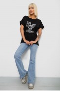 Футболка женская с принтом, цвет черный, 244R2349-5 - фото № 1