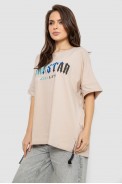 Футболка женская с принтом, цвет светло-бежевый, 244R4012 - фото № 2
