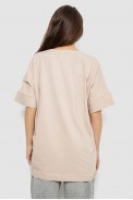 Футболка женская с принтом, цвет светло-бежевый, 244R4012 - фото № 3