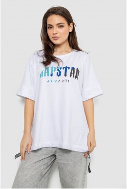 Футболка женская с принтом, цвет белый, 244R4012