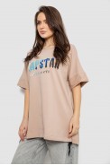 Футболка женская с принтом, цвет бежевый, 244R4012 - фото № 2