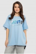 Футболка женская с принтом, цвет голубой, 244R4012 - фото № 0