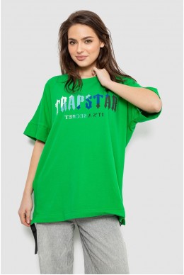Футболка женская с принтом, цвет зеленый, 244R4012