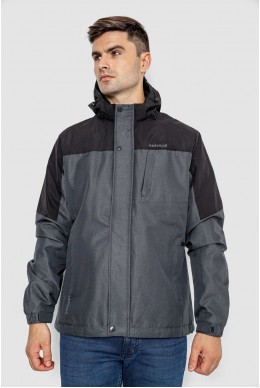 Куртка чоловіча демісезонна з капюшоном  -уцінка, колір сіро-чорний, 214R61035-U-17