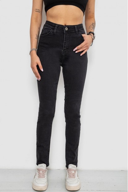 Джинси жіночі Slim Fit, колір чорний, 182R3797